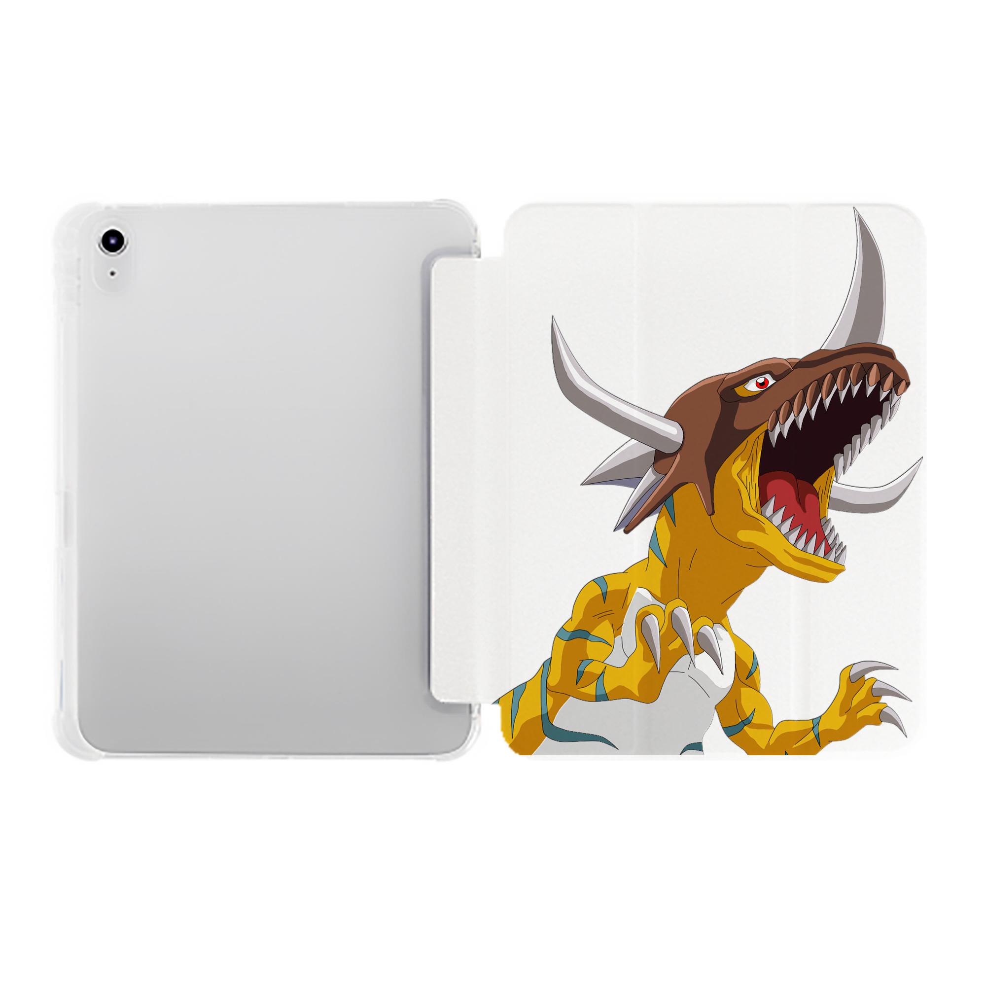 （画像用） Digimon デジタルモンスター/デジモン IPad ケース ペン収納付き 三つ折りスタンド PUレザー×シリコン 対応機種9.5/10.5/10.9インチ